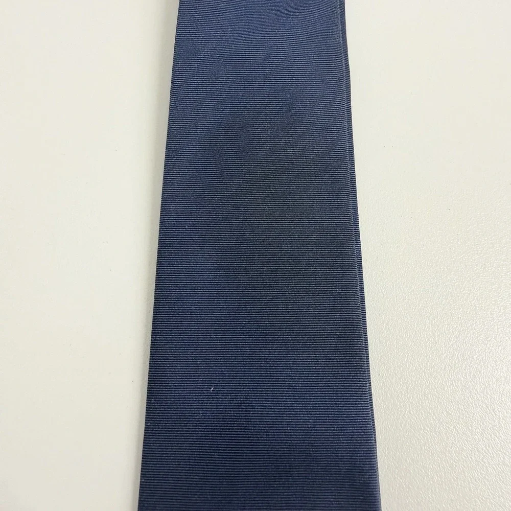 Burberry London Recent Tie Nova Check Plaid Blue/Black Silk Cotton 3.25